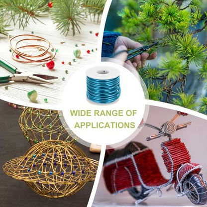 9 Gauge Anodized Aluminum Craft Wire Bendable Bonsai Training Wire 56 Feet 3mm for Sculpting Crafts Wreath Floral Beading Jewelry Making