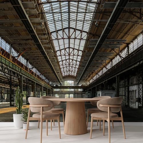 Industrial Interior of an Old Factory Building Removable Wall Mural
