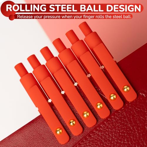 6 Pcs Red Ink Pens for Journaling 0.5mm Fine Point Red Gel Ink Pens (6 Count)