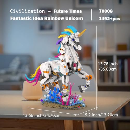 Unicorn Building Sets for Adults with Lights 70008