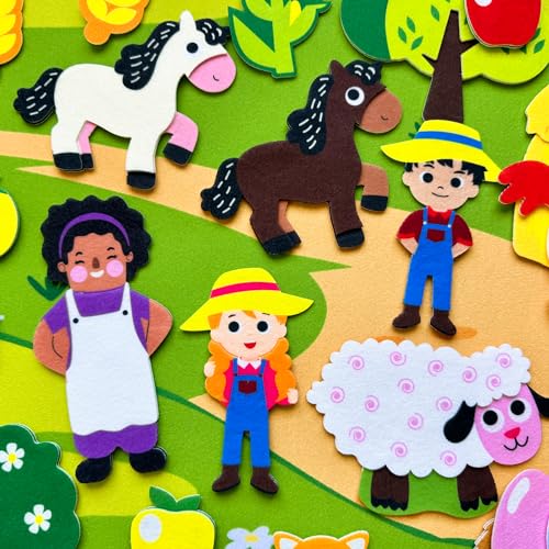 Farm Felt Board for Toddlers 61 Pcs
