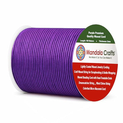 2mm Purple Waxed Cord (327 Foot)