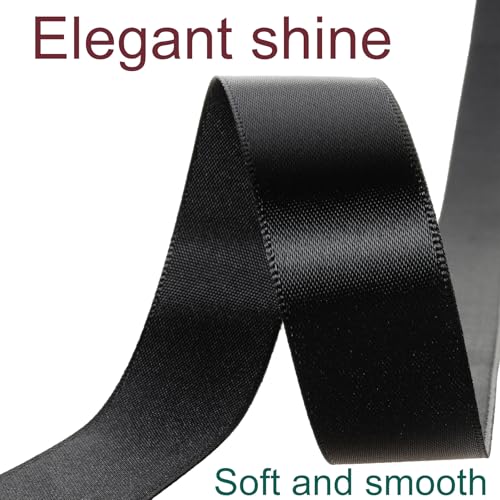1 Inch Black Ribbon 50Yards