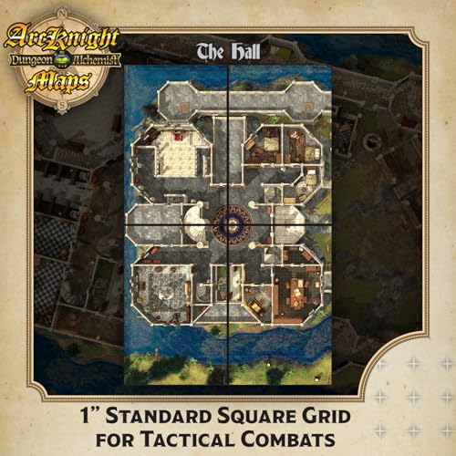 The Noble's Keep Roleplaying D&D Battle Map; 16 Modular RPG Maps in 8 Double