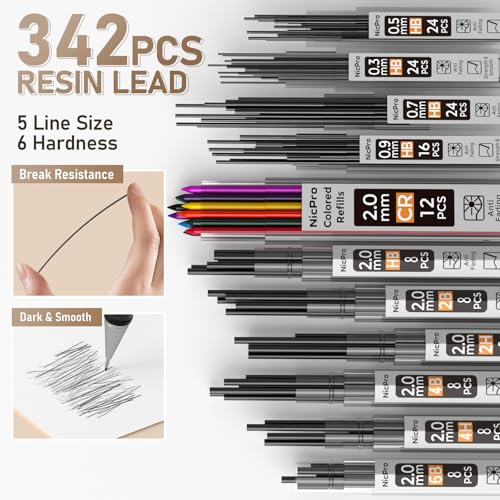 37PCS Gold Art Mechanical Pencil Set (6 Count)