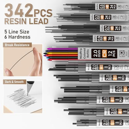 37PCS Gold Art Mechanical Pencil Set (6 Count)