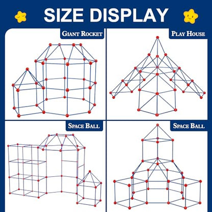 Fort Building Kit for Kids (200 Count)