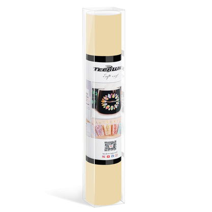 TECKWRAP Matte Vinyl Smart Adhesive Vinyl Permanent,13in x 5ft, Vinyl for DIY Craft Decal Projects, Compatible with Explore3/Maker3, Beige