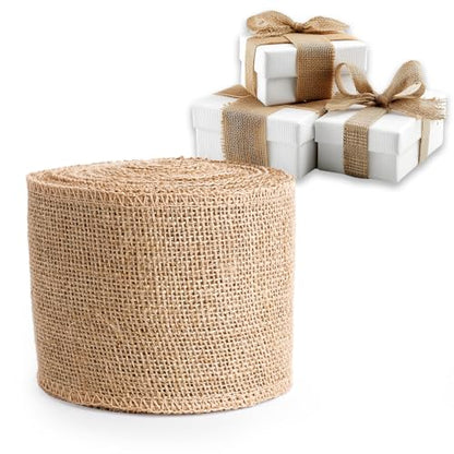 4 Inch Natural Burlap Ribbon 10 Yards