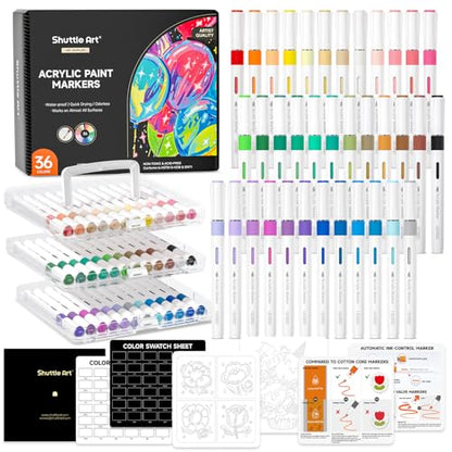 Automatic Ink Control Acrylic Paint Markers (36 Count)