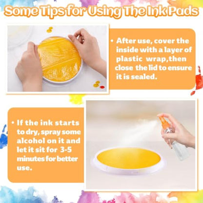 7" Large Ink Pad for Kids Classroom Must Haves Finger Paint