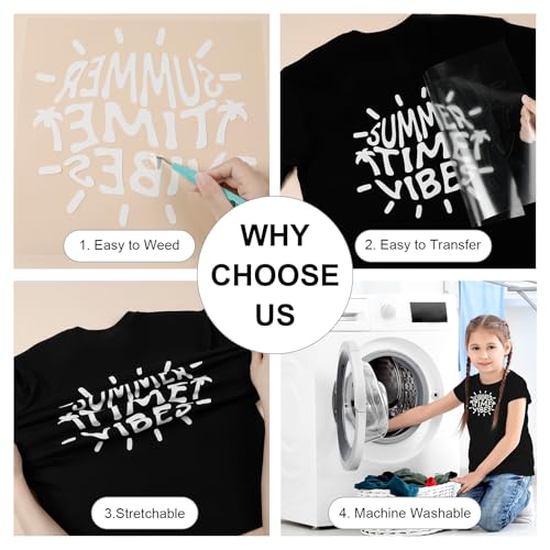 White HTV Heat Transfer Vinyl Bundle (10 Count)