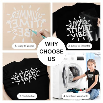 White HTV Heat Transfer Vinyl Bundle (10 Count)