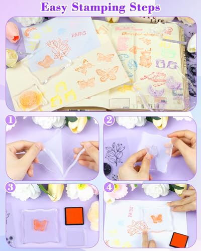 7 Pieces FIVEIZERO Acrylic Stamp Block with Grid Lines (7 Count)