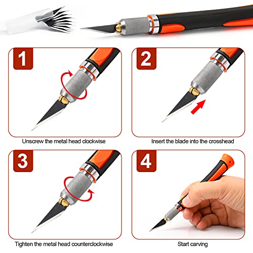 Precision Hobby Knife Set Utility Craft Knife Kit with 10PCS Blades for Art