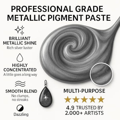Silver Epoxy Resin Pigment Paste 6.7oz (6.7 Fl Oz)