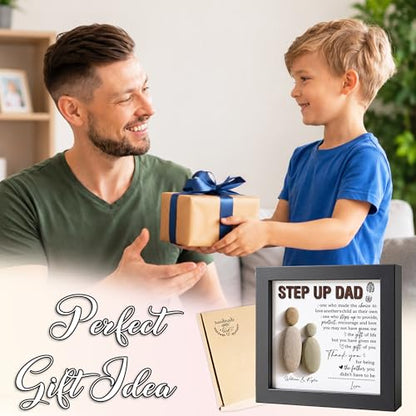 Personalized Bonus Dad Pebble Art Wooden Plaque