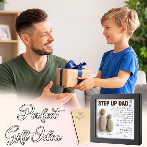 Personalized Bonus Dad Pebble Art Wooden Plaque