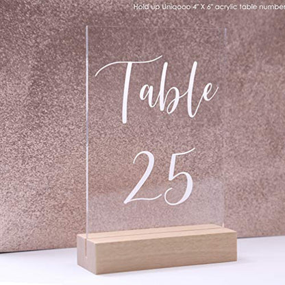20 Pack 4" Birch Wood Stands for Wedding Acrylic Sign (20 Count)