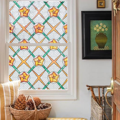 3D Stained Glass Window Privacy Film Decorative Non