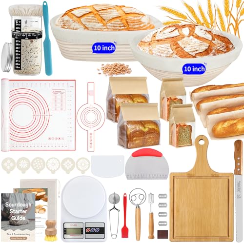 Sourdough Starter Kit for Beginners 40 Pcs Complete Banneton Set (40 Count)