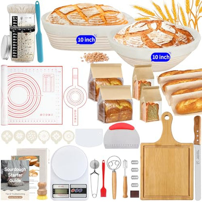 Sourdough Starter Kit for Beginners 40 Pcs Complete Banneton Set (40 Count)