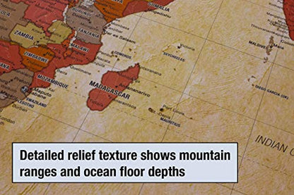 Laminated World Pioneer Map Poster