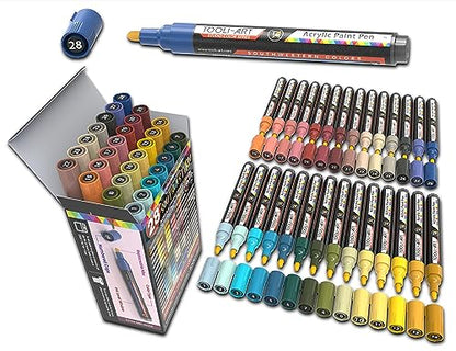 28 Southwestern Colors Acrylic Paint Pens Studio Color Series Markers Set 3mm Medium Tip (28 Count)
