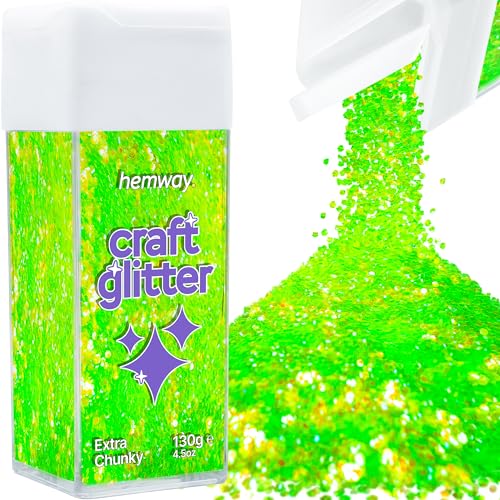 Craft Glitter Shaker Fluorescent Green 130g Extra Chunky (3.8 Ounce)