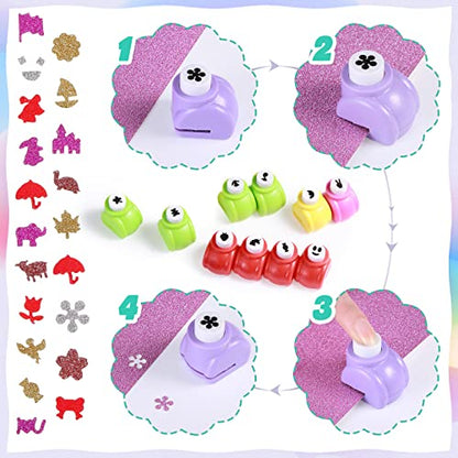 68 Pieces Scrapbook Paper Punch Hole Punches Shape Mini Gift Card Punch Small Scrapbooking Shape Cutters for Nail Stamp Supplies DIY Craft Fun Projects (68 Count)