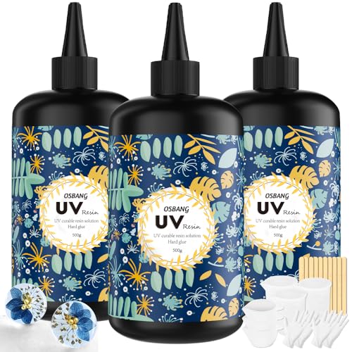 Crystal Clear Hard UV Resin Upgraded Formula Ultraviolet Fast Curing for Jewelry Making Craft Decoration (50 Fl Oz)