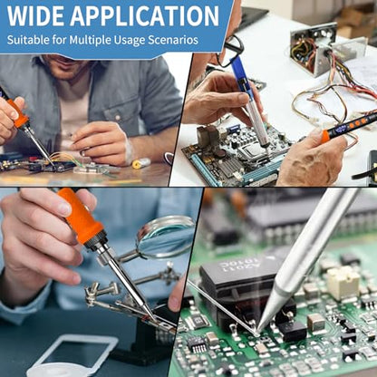 909A 90W Orange Soldering Iron Kit with LED Display & Ceramic Heater