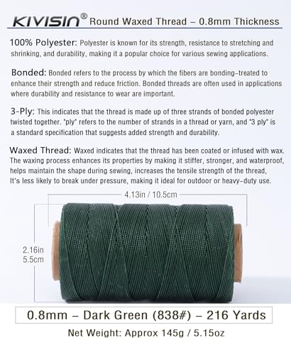 Heavy Duty Round Waxed Thread 0.8mm