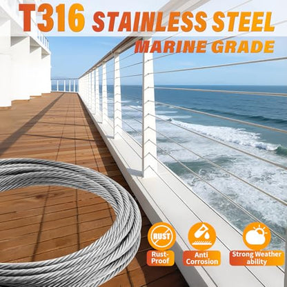 Stainless Steel Cable for Railing (50 Foot)