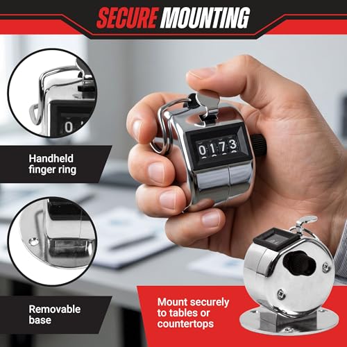 Handheld or Mountable Clicker Counter with Easy Thumb Tally Button
