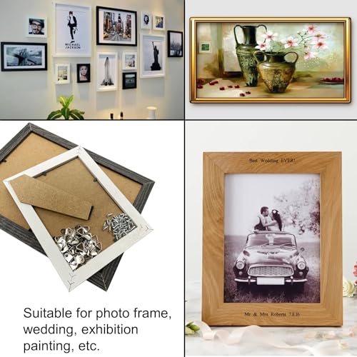100 Pack Small Triangle Ring Steel Picture Hangers with Screws Picture Frames Picture Hang Solutions for Hanging Clock Paintings Artwork Picture Frame Hook Photos (100 Count)