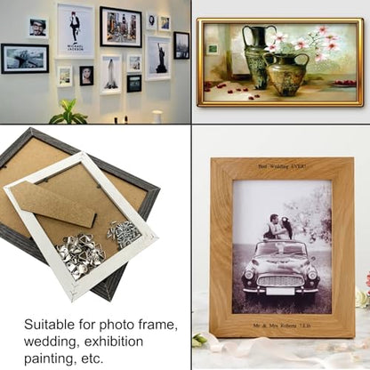 100 Pack Small Triangle Ring Steel Picture Hangers with Screws Picture Frames Picture Hang Solutions for Hanging Clock Paintings Artwork Picture Frame Hook Photos (100 Count)