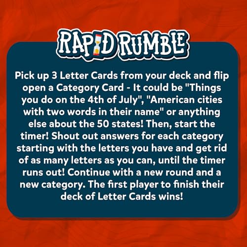 Rapid Rumble A Trip Around The 50 States Board Game for Kids