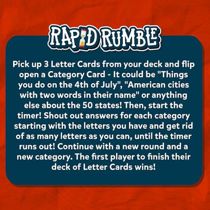 Rapid Rumble A Trip Around The 50 States Board Game for Kids