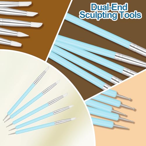 10 Pcs Clay Sculpting Tools Kit with Silicone Tips