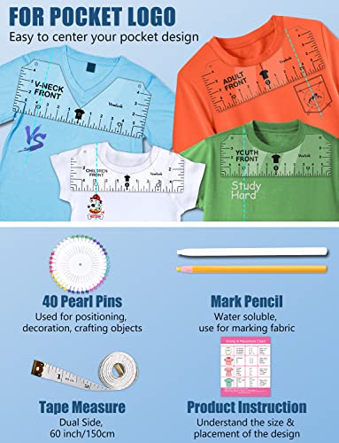 T Shirt Alignment Ruler for Shirt Measurement and Design Placement
