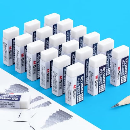 24 Pack White Erasers Bulk (24 Count)