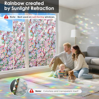 Rainbow 3D Window Stained Glass Privacy Film Decorative