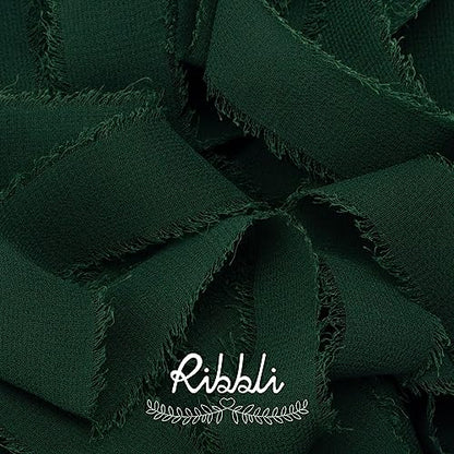 Forest Green Chiffon Ribbon 1 Inch x 20 Yard (60 Foot)