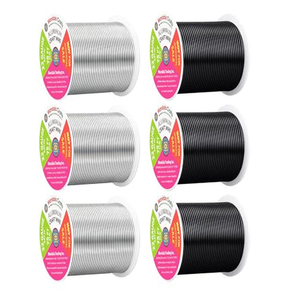 22 Gauge Silver Tone Black Anodized Aluminum Craft Wire (450 Foot)