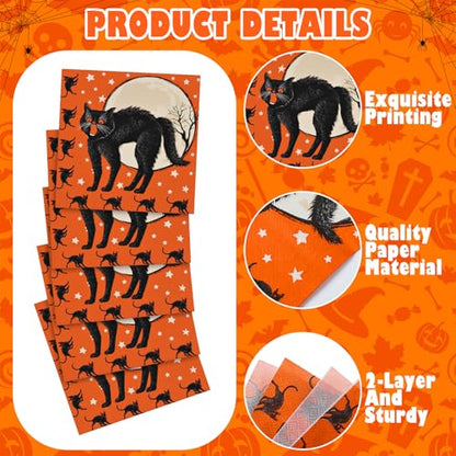 60 Pcs Vintage Halloween Cocktail Paper Napkins 6.5 x 6.5 Inches (60 Count)