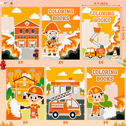 24pcs Fire Truck Coloring Books