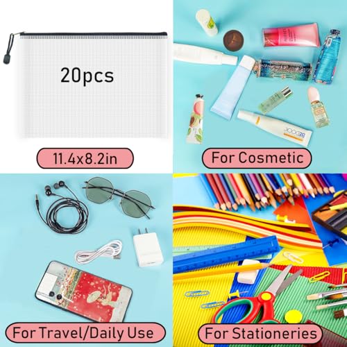 20pcs Mesh Zipper Pouch Bags (20 Count)