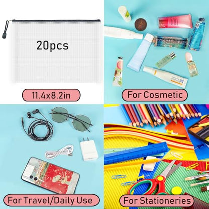 20pcs Mesh Zipper Pouch Bags (20 Count)
