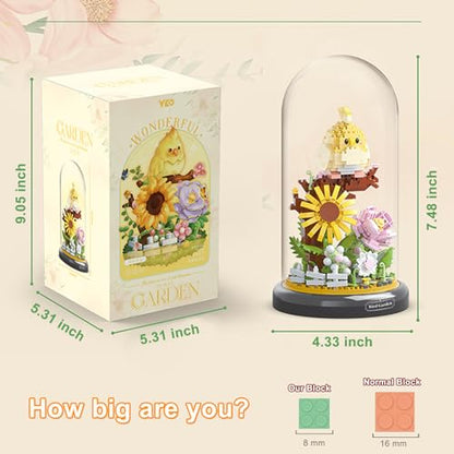Parrot Flower Bouquet Building Set Plants Friend Set Adults Bonsai Tree Animal Building Blocks Set Party Favors for Kids Valentine's Birthday Gift for Girlfriend Boys Girls Age 6